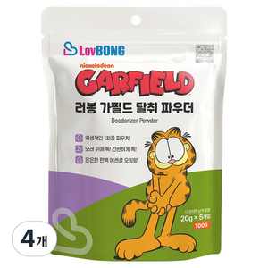 러봉 고양이 가필드 디오더라이저 파우더 탈취제, 4개
