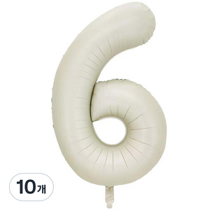 팡파티 숫자 레터링 풍선 101cm 6, 화이트, 10개