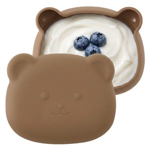 아띠래빗 국내제조 아기 곰 흡착볼 + 뚜껑 세트, 피넛브라운, 1개