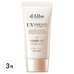 달바 워터풀 톤업 선크림 내추럴 커버 베이지 21호 SPF50+ PA++++, 50ml, 3개