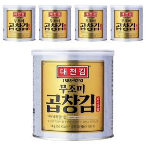 대천김 무조미 곱창캔김, 14g, 5개