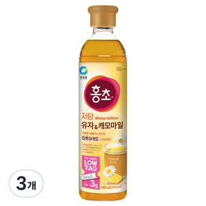 홍초 저당 유자 앤 캐모마일, 900ml, 3개