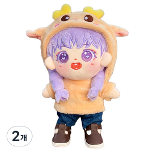 모여봐요 동물친구들 인형 후드티 20cm, 수줍은 사슴, 2개