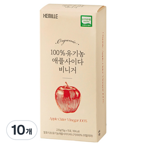 헤밀레 100% 유기농 애플사이다비니거 스틱 15p, 10개, 225g