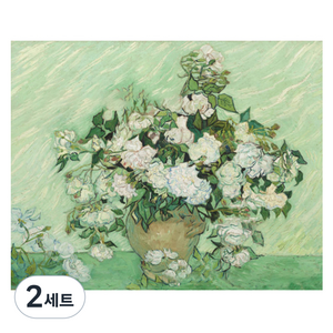 알로데 수채화 그림 플라워 벽 장식 DIY 보석 십자수 세트 라운드 40 x 50 cm, NO. 01, 2세트