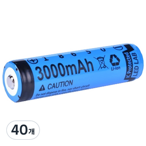 LEDLAB 18650충전지 3000MAH, 1개입, 40개