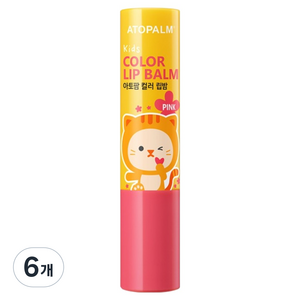 아토팜 컬러 립밤 핑크, 3.3g, 복숭아, 6개