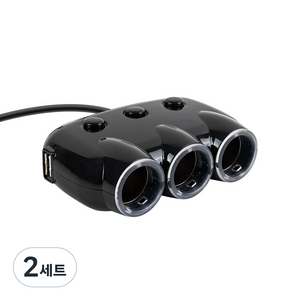 컴스 차량용 3구 멀티소켓 BB714 + USB, 2세트