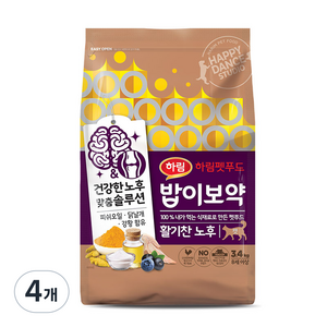 하림펫푸드밥이보약 고양이 기능성 사료, 시니어, 3.4kg, 4개