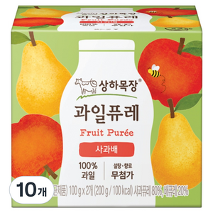 상하목장 과일퓨레, 사과배, 200g, 10개