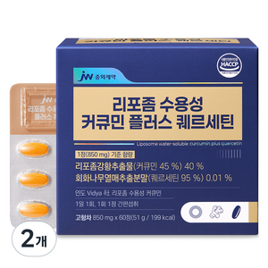 JW중외제약 리포좀 수용성 커큐민 플러스 퀘르세틴 60정, 2개