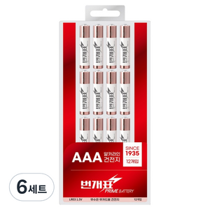 번개표 AAA 건전지 12p + 케이스 세트, 12개입, 6세트