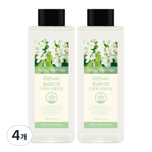 더허브샵 디퓨저 리필오일, 아카시아모링가, 200ml, 4개