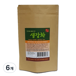 아이앤티 주전자용 대용량 티백 생강차, 5g, 20개입, 6개