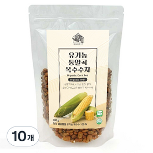 하루곳간유기농통알곡옥수수차리필팩, 500g, 1개입, 10개