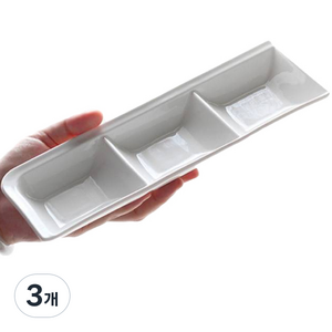 블루스토머 수채화 물감 파레트 접시 E타입 화이트 26.8 x 9 x 2.8 cm, 3개, 3칸
