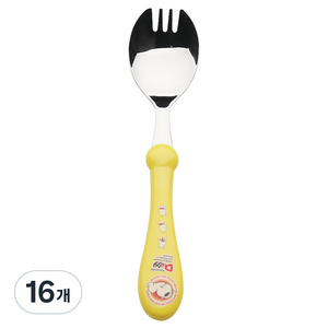 블룸엣홈 아동용 두기 포크숟가락, 노랑, 단품, 16개
