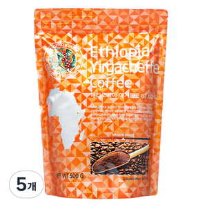코델리 에티오피아 예가체프 분쇄커피, 커피메이커, 500g, 5개