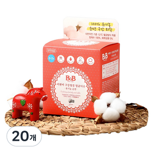 비앤비 유아 구강청결 멸균티슈 30매, 60g, 20개