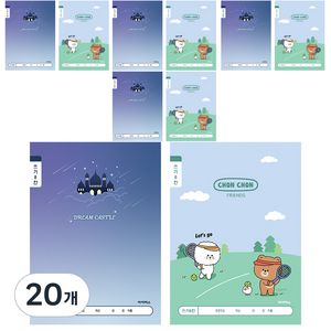 아이비스 초등1 2쓰기 8칸 노트 남12203, 랜덤발송, 20개