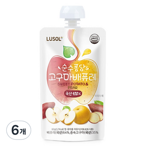 루솔 순수퐁당 고구마배퓨레, 혼합맛(고구마/배), 80g, 6개