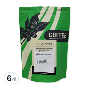 세일즈카페 블렌드 원두커피 연한맛, 홀빈(분쇄안함), 1kg, 6개