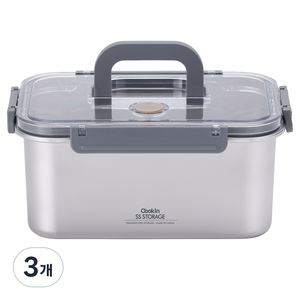 쿠킨 핸디형 스텐 김치통, 3개, 3.9L
