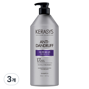 케라시스 두피 비듬케어 쿨링 단백질 샴푸, 980ml, 3개