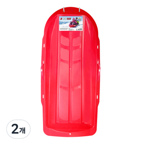 JS 아동용 SNOW SLED 등받이 눈썰매 손잡이형 레드, 2개