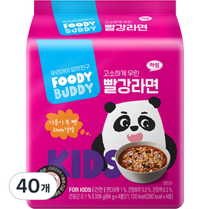 푸디버디 빨강라면, 84g, 40개