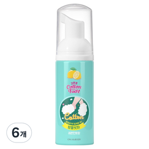온더바디 코튼풋 발을 씻자 여행용 미니 풋샴푸 레몬민트향, 50ml, 1개입, 6개