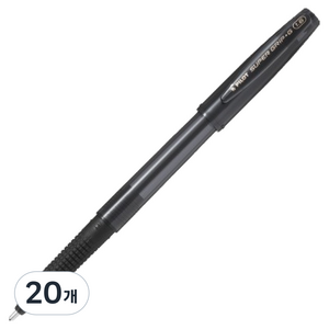 파이롯트 슈퍼그립 G 캡식 볼펜 1.6mm, 블랙, 20개