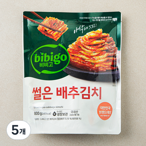 비비고 썰은 배추김치, 800g, 5개
