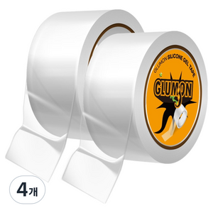 글루몬 자국없는 초강력 실리콘 클리어 겔 나노 양면 테이프 40mm x 3m, 4개