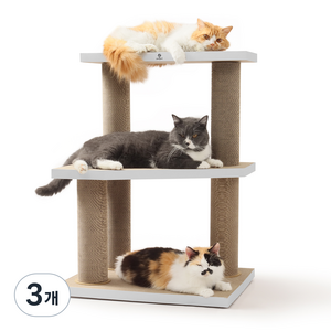 팡팟 고양이 스크래처 3단 캣타워, WHITE, 3개