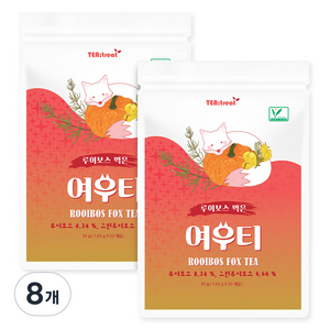 티트리트 루이보스 먹은 여우티, 8개, 20개입, 1.55g