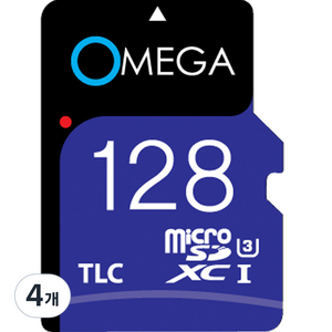 오메가 마이크로 SD 카드 TLC, 128GB, 4개