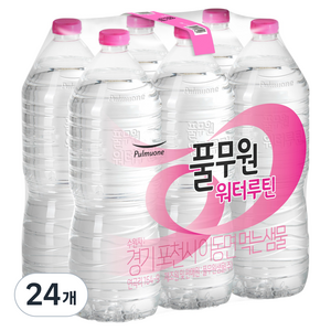 풀무원샘물 워터루틴 먹는샘물 무라벨, 2L, 24개
