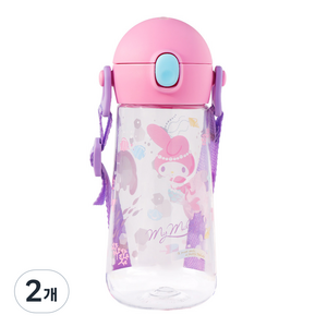 릴팡 더보틀 원터치 어깨끈 트라이탄 물통, 마이멜로디, 470ml, 2개