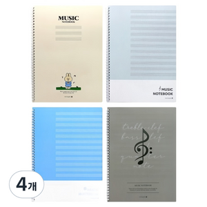 모닝글로리 음악 스프링노트 A4사이즈 오선지, 랜덤발송, 4개