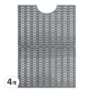 쏠레쿠션매트 욕실 발판매트 70 x 99 cm, 그레이, 4개