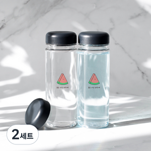 가쯔 마이보틀 무지 텀블러 2p + 스티커 세트, 수박, 500ml, 2세트