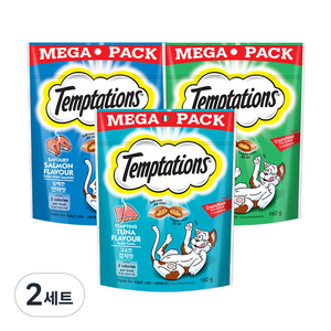 템테이션 워너비 고양이 간식 3종 세트, 2세트, 담백한 연어맛, 고소한 참치맛, 풍부한 해산물맛, 160g