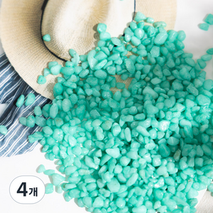 플라워트리 화분 어항 바닥재 프리미엄 칼라스톤 3~5mm 옥색, 4개, 1kg