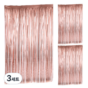파티해 수술 은박 커튼 3p, 샤틴로즈골드, 3세트