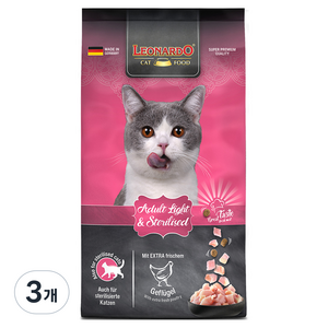 레오나르도 어덜트 고양이 건식사료, 다이어트(체중감소), 1.8kg, 3개