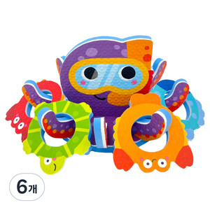 투칸 목욕놀이 스티커 문어놀이 Octopus Interactive, 혼합색상, 6개