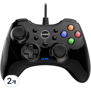 조이트론 PC 유선 컨트롤러 게임패드, 싸이복스2(블랙), 2개