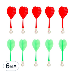 파티쇼 자석다트핀 2종 5p, 레드 + 그린, 6세트