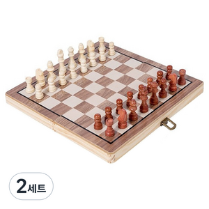 아트조이 자석 우드 체스판 휴대용 접이식 체스 세트 29 x 29 cm, 혼합색상, 2세트